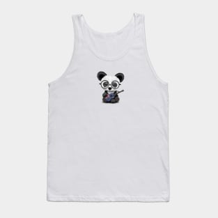 Baby Panda Playing New Zealand Flag Guitar Tank Top